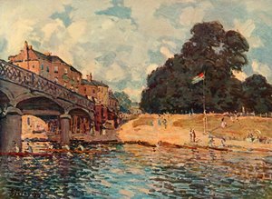 Puente en Hampton Court de Alfred Sisley