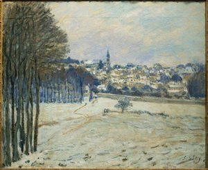 La neige a Marly-le-Roi ... (pintura sobre lienzo) de Alfred Sisley