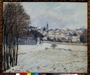 La nieve en Marly. Pintura de Alfred Sisley (1839-1899) de Alfred Sisley