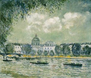Paisaje a lo Largo del Sena con el Instituto de Francia y el Puente de las Artes