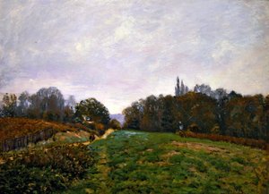Paisaje en Louveciennes de Alfred Sisley
