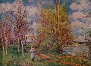 Primavera en las orillas del río, finales del siglo XIX, 1941 de Alfred Sisley