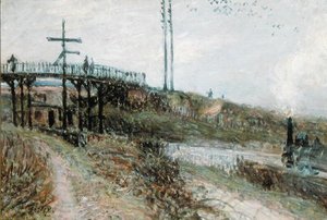 El Puente Peatonal sobre el Ferrocarril en Sevres, c.1879
