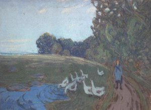 La niña de los gansos, c.1895