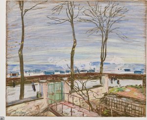 La estación de tren de Moret en invierno