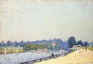El camino a Hampton Court; La Route de Hampton Court, 1874 de Alfred Sisley