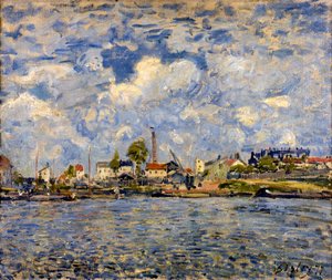 El Sena en Point du Jour, 1877 de Alfred Sisley