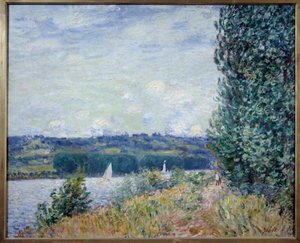 El Sena en Bouille, tormenta de Alfred Sisley