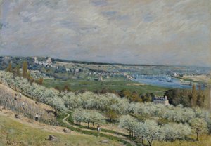 La terraza en Saint-Germain, primavera de Alfred Sisley