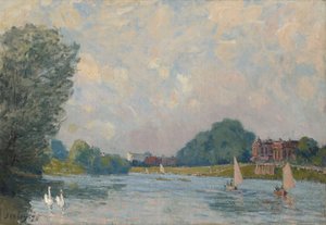 El Támesis en Hampton Court, 1874 de Alfred Sisley