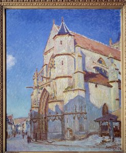 La iglesia de Moret, de noche en 1894 de Alfred Sisley