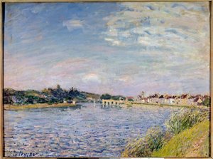 Vista de Mammes en el Loing Pintura de Alfred Sisley (1839-1899) 1886 de Alfred Sisley