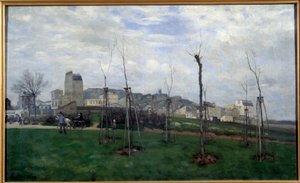 Vista de Montmartre desde la ciudad de las flores en Batignolles de Alfred Sisley