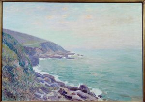 Vista de las costas de Gales en la niebla de Alfred Sisley