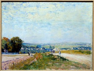 Vista del camino de Montbuisson a Louveciennes de Alfred Sisley