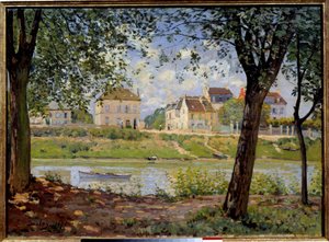 Villeuneuve La Garenne o pueblo a orillas del Sena de Alfred Sisley