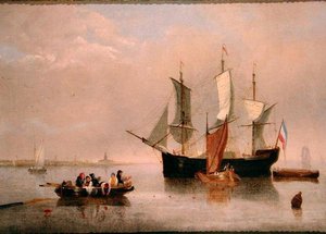 Escena costera holandesa de Alfred Stannard