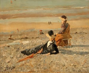 A.Stevens, Un hermoso día en Le Tréport de Alfred Emile Stevens