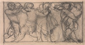 Grupo de querubines (¿diseño para un friso?) de Alfred Emile Stevens