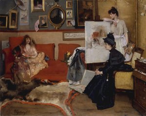 En el estudio, 1888 de Alfred Emile Stevens