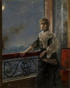 Luz de luna (Au clair de la lune), c1885 de Alfred Emile Stevens