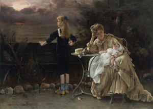 Madre y sus hijos, 1883 de Alfred Emile Stevens
