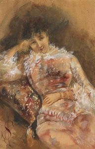 Retrato de Sarah Bernhardt 1844-1923, c. 1880 de Alfred Emile Stevens