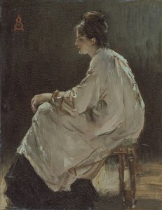 Niña sentada, 1843-1906 de Alfred Emile Stevens