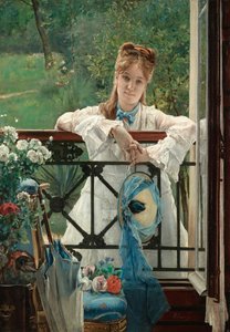 La cinta azul, ca. 1894 de Alfred Emile Stevens
