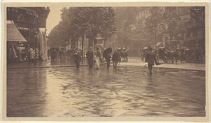 Un día lluvioso en el bulevar, París