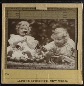 Sobrinas - Flora sosteniendo una flor, y Hedwig de Alfred Stieglitz