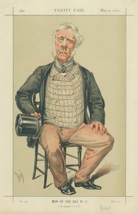 Almirante Rous, tan recto como una caña, 7 de mayo de 1870, caricatura de Vanity Fair de Alfred Thompson