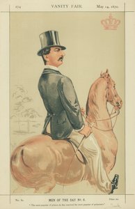 HSH El Duque de Teck, el más popular de los príncipes se ha casado con la más popular de las princesas, 14 de mayo de 1870, caricatura de Vanity Fair de Alfred Thompson