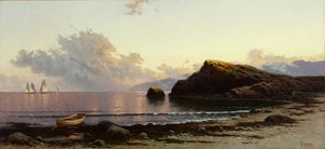 Atardecer en la costa 1885 (Óleo sobre lienzo) de Alfred Thompson Bricher