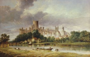 Vista del Castillo de Windsor desde los Prados de Brocas, 1856 de Alfred Vickers