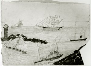 Tres Barcos de Vela, dos Barcos de Vapor y el Faro de Godrevy, c.1935-38