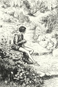 El alfarero francés Bernard Palissy observando lagartijas en el jardín cuando era niño