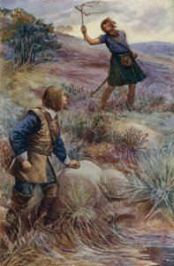 James Graham, Marqués de Montrose, comandante realista escocés, recibiendo noticias de una invasión de tropas irlandesas en Escocia, 1644