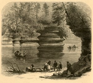 Roca de Vapor, Río Wisconsin, 1874 de Alfred Rudolph Waud