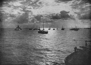 Atardecer en los Bancos de Perlas, Marrichikaddi, c1890, 1910 de Alfred William Amandus Plate
