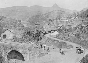 Vista de Maskeliya mostrando el Pico de Adán, c1890 de Alfred William Amandus Plate