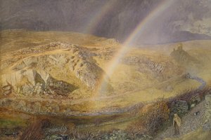 Un arco iris de noviembre, Valle de Dolwyddelan, 11 de noviembre de 1866, 1 p.m. 1866 de Alfred William Hunt
