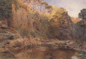 Un paisaje fluvial de Alfred William Hunt