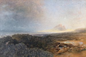 Castillo de Bamburgh, Northumberland, 1877 de Alfred William Hunt