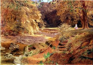 Dama junto a un Arroyo Rocoso de Alfred William Hunt