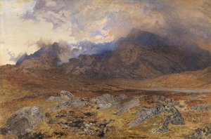 Snowdon después de una Tormenta de Granizo en Abril
