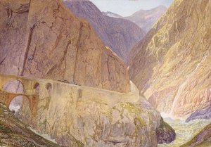 El puente del diablo - Paso de San Gotardo de Alfred William Hunt