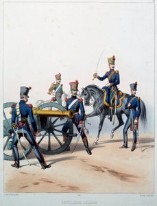 Ejército napoleónico: Artillería ligera. Grabado de Alfred De Marbot (siglo XIX) 1812. Malmaison, Museo del Castillo de Alfred de (after) Marbot