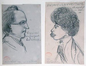 Retratos de Charles Nodier o Gustave Planche y Alexandre Dumas Padre de Alfred de Musset