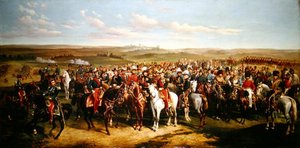 Visita del Príncipe Alberto (1819-61) al Emperador Napoleón III (1808-73) en las alturas cerca de Boulogne, 8 de septiembre de 1854